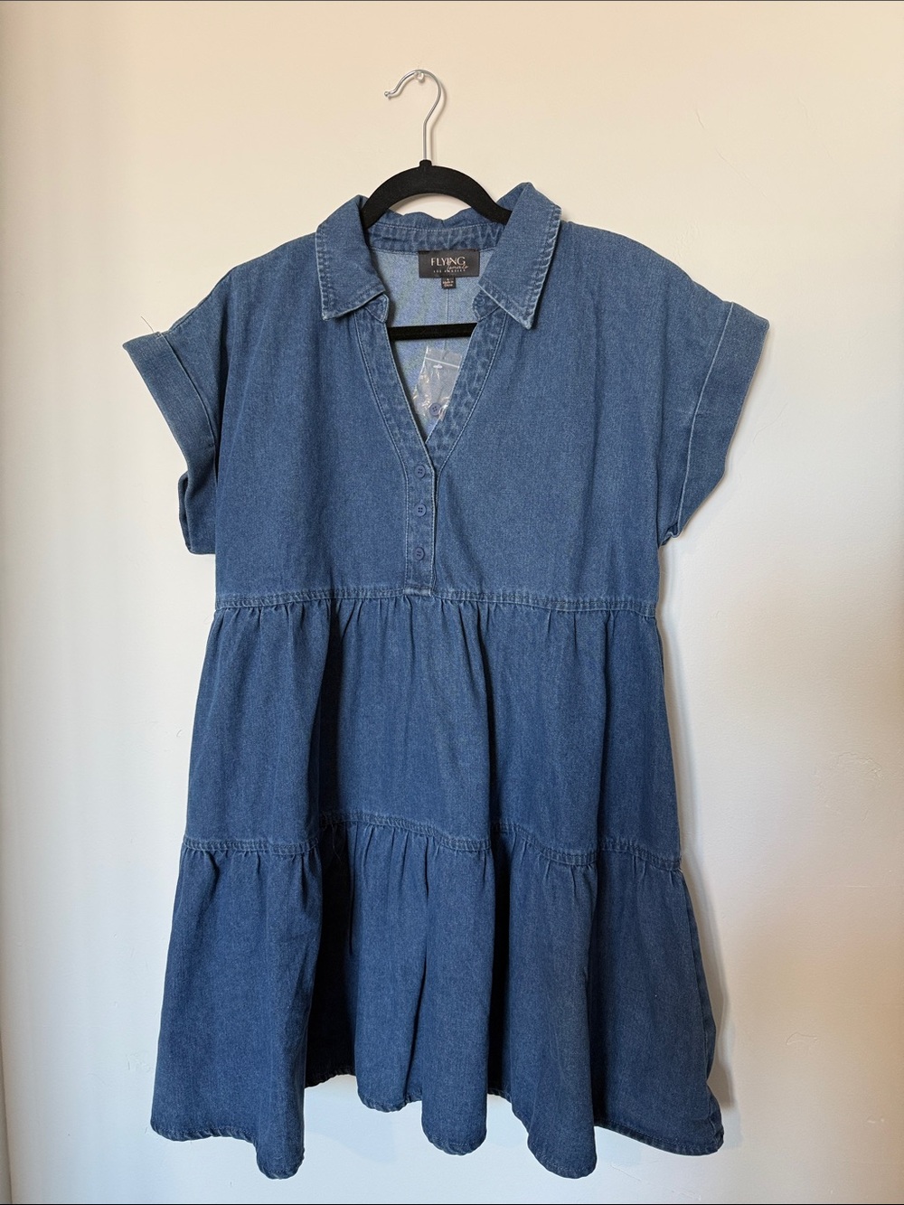 Flying Tomato Denim Tiered Dress
